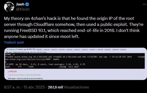 Xjosh-comenta-teoria-del-hackeo 4Chan Bajo Ataque: Un Hackeo Masivo Expone Datos Internos y Reaviva Viejas Rivalidades