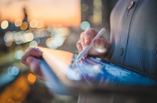 a person using a tablet
