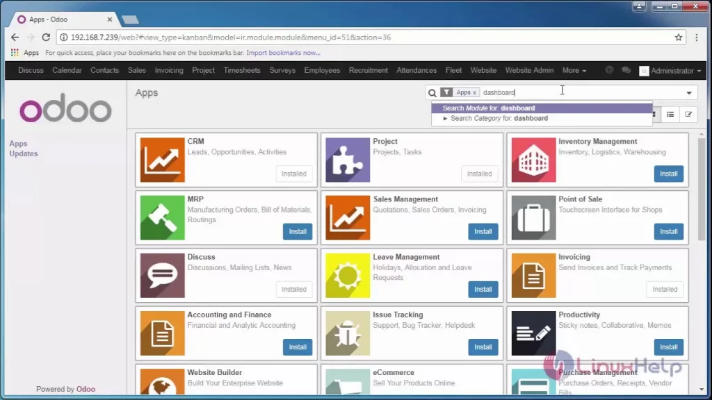 Dashboard-Odoo-1024x576 Tutorial de Odoo para principiantes, Instala y Configura tus Primeras Apps de Gestión (Paso a Paso)