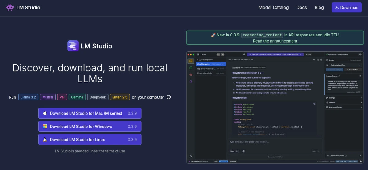 Imagen de la página web de lm stuido ai